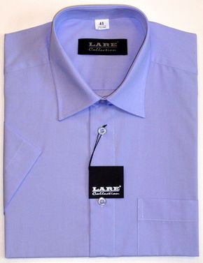 Jednobarevné košile - KRÁTKÝ rukáv - COMFORT FIT-BARVA 119 - SVĚTLE FIALOVÁ