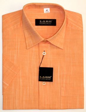 Jednobarevné košile - KRÁTKÝ rukáv - COMFORT FIT-STREET S2 - ORANŽOVÁ