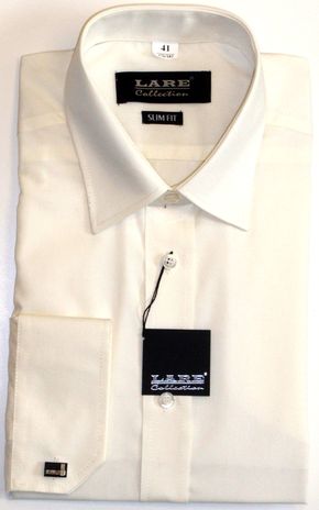 Jednobarevné košile - DLOUHÝ rukáv - SLIM FIT a REGULAR FIT-BARVA 105 - CHAMPAGNE