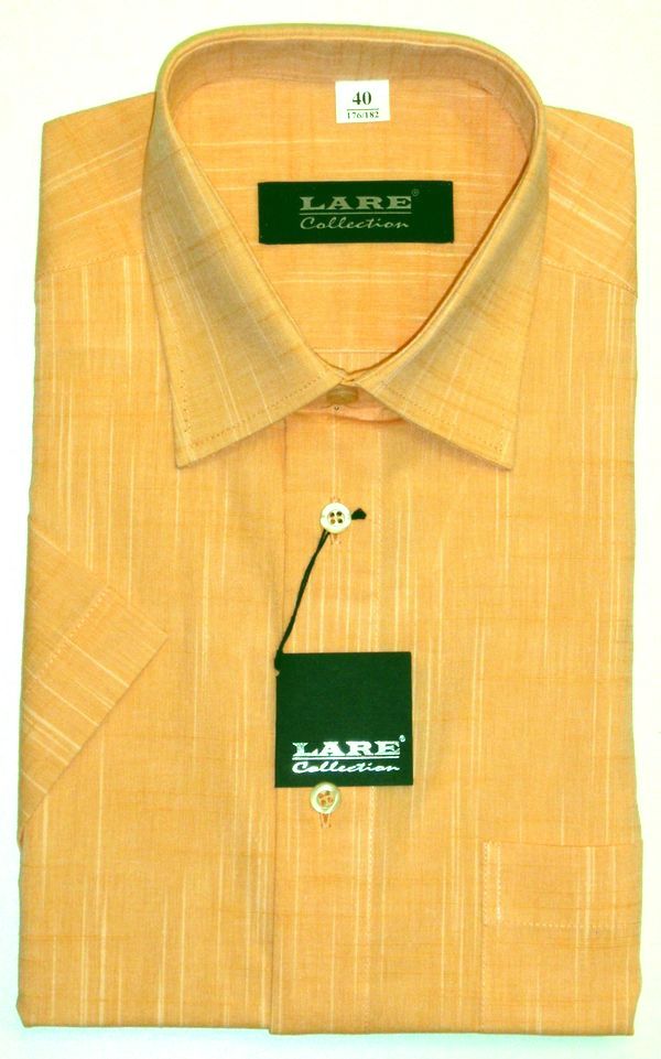 Jednobarevné košile - KRÁTKÝ rukáv - SLIM FIT a REGULAR FIT STREET S2 - ORANŽOVÁ