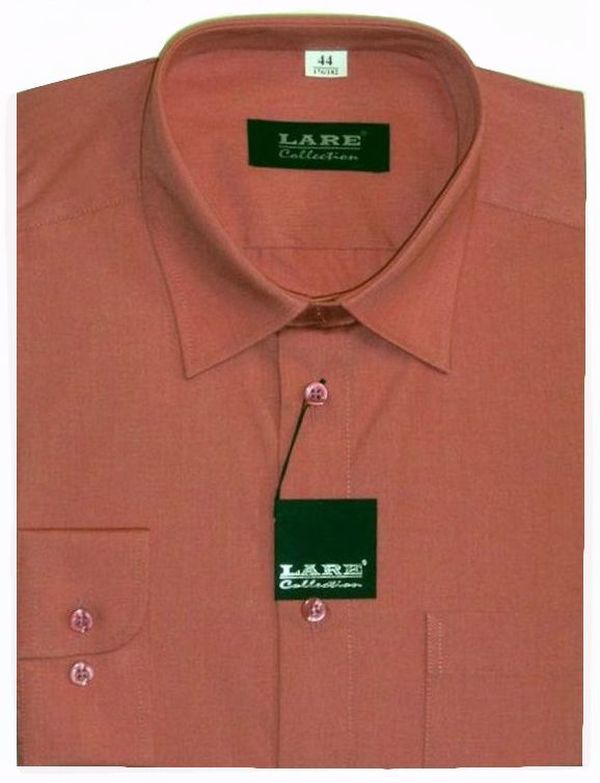 Jednobarevné košile - DLOUHÝ rukáv - COMFORT FIT-BARVA 104 - STARORŮŽOVÁ
