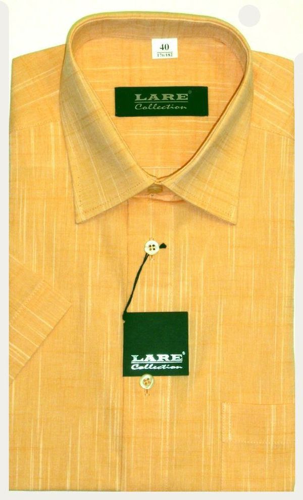 Jednobarevné košile - KRÁTKÝ rukáv - SLIM FIT a REGULAR FIT STREET S2 - ORANŽOVÁ/
