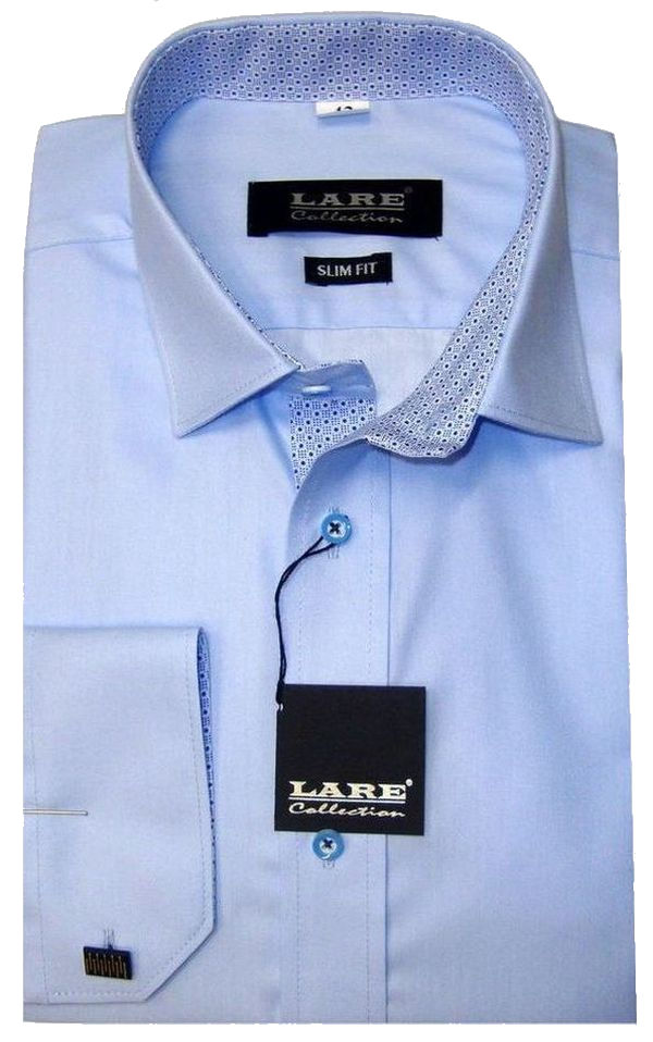 Jednobarevné košile - DLOUHÝ rukáv - SLIM FIT a REGULAR FIT-THOMAS T197 - SVĚTLE MODRÁ