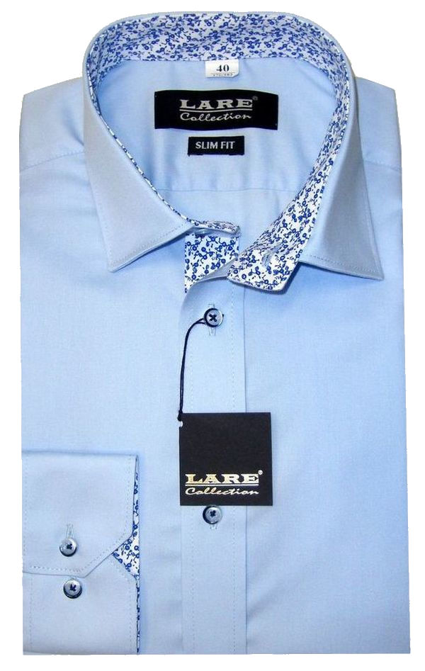 Jednobarevné košile - DLOUHÝ rukáv - SLIM FIT a REGULAR FIT-THOMAS T200 - SVĚTLE MODRÁ